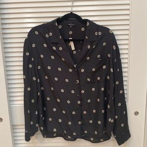 Madewell Bloom Silk Pajama Shirt Large NWT